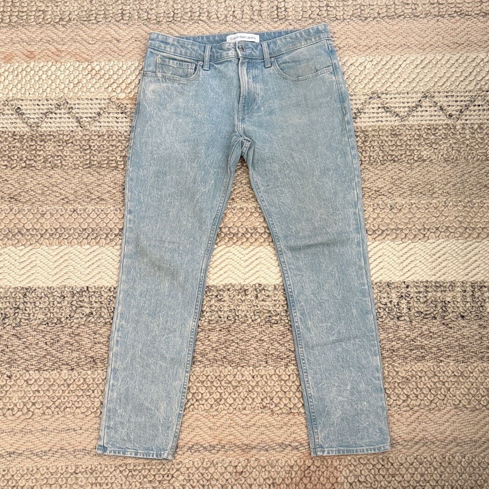 Calvin Klein Jeans Light Blue Slim Straight Stretch Denim